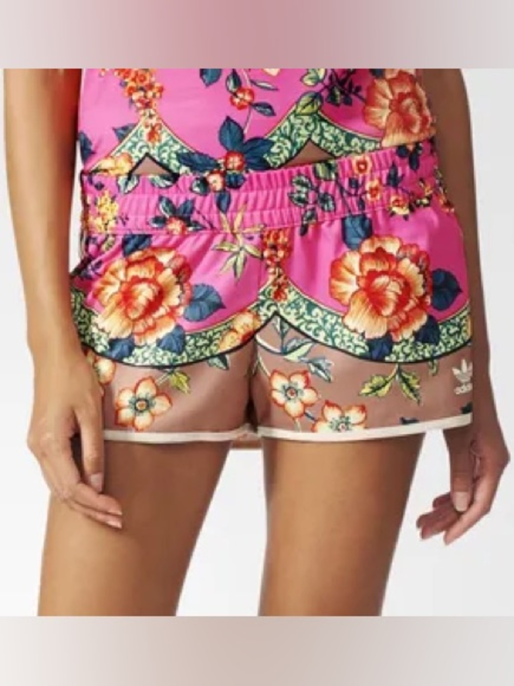 Adidas Originals x The FARM floral track shorts